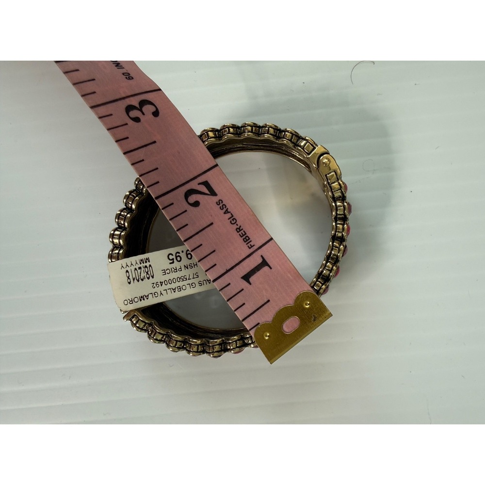 Heidi Daus Pink GLOBALLY GLAMOROUS Crystal Bracelet Spring Hinged Bangle RARE - Picture 9 of 10